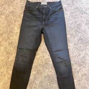 Like new Everlane dark wash super high waist stretch skinny jean - size 27